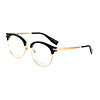 TRUSSARDI 杜鲁萨迪 中性款黑色镜框金色镜腿金属全框光学眼镜架眼镜框 VTR261F 0700 51MM