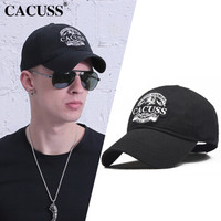 CACUSS B0085防晒帽子男士立体刺绣户外棒球帽男女韩版鸭舌帽 礼盒装 黑色