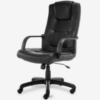 博泰(BJTJ) 电脑椅子 办公椅 家用转椅 工学椅 职员椅黑色皮椅BT-9753H