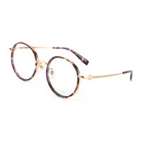 TRUSSARDI 杜鲁萨迪 中性款玳瑁色镜框金色镜腿板材全框光学眼镜架眼镜框 VTR260F 0AEN 51MM
