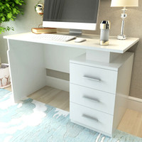 美宜德曼MYDM 电脑桌 普斯右三抽柜办公桌白色 写字台学习桌写字桌