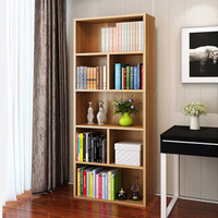 香可 书柜 书架 5层收纳柜加宽加大 浅胡桃色XK-SG1601