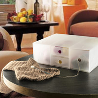 佳佰 透明自由组合化妆品抽屉式化妆盒 桌面办公储物置物小层柜 自由收纳柜横款-组合D