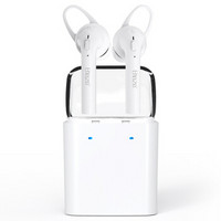 毕亚兹 蓝牙耳机运动双耳无线立体声苹果iPhoneX/8/7P/pods手机耳机迷你智能入耳式商务版 D18白色