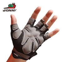 蜗牛（WONNY）JS-013健身手套男女器械手套半指防滑健身运动手套 灰色S