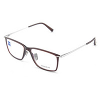 蔡司（ZEISS）纯钛男女全框眼镜架配镜近视光学镜架ZS-75007-F222 褐色