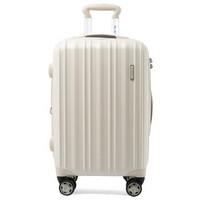 SUMMIT 莎米特 万向轮拉杆箱男女PC材质行李箱22英寸可扩容旅行箱子防刮 PC154T4A 米白