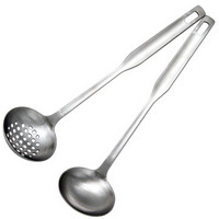 御良材 不锈钢火锅勺两件套 加厚不锈钢餐具套装 YB-HS02