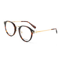 TRUSSARDI 杜鲁萨迪 中性款玳瑁色镜框金色镜腿光学眼镜架眼镜框   VTR204F 0722 51MM