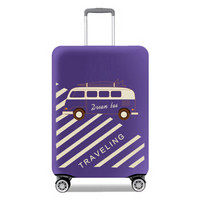 班哲尼 拉杆箱旅行箱保护套弹力行李箱套防尘雨罩加厚耐磨托运套 巴士紫色适用30英寸31英寸32英寸拉杆箱