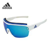 阿迪达斯 adidas 运动功能镜 男女款太阳镜 骑行登山户外眼镜 ad05/75 1600L 亮白色镜腿蓝色镜面