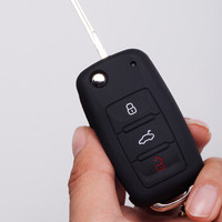 KOOLIFE 汽车钥匙包 车载钥匙套硅胶套扣新帕萨特速腾捷达桑塔纳宝来途观途锐晶锐昊锐朗逸甲壳虫POLO大众