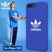 adidas（阿迪达斯）iPhone8\7Plus手机壳 新品炫彩青春 苹果8\7Plus男硅胶全包 简洁防滑防摔保护套 蓝色