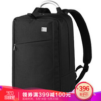 法国乐上(LEXON) 双肩包电脑包15.6英寸商务男士背包时尚旅行书包防泼水 黑色