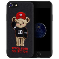 泰迪珍藏 苹果8/7手机壳 iPhone8/7卡通保护套 创意3D立体刺绣全包硅胶防摔软壳 10号棒球手