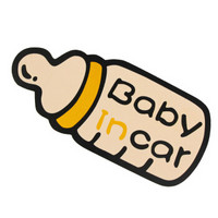 卡莱饰 汽车贴纸 个性反光车贴 宝宝在车内 BABY IN CAR 时尚款 白色