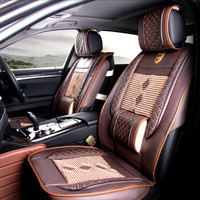 布雷什(BOLISH)五座四季通用汽车坐垫全包夏季冰丝凉垫帝豪速派哈弗荣威车座垫汽车用品皮加冰丝标准款魅力棕
