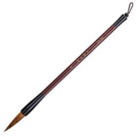 得力(deli)狼毫花梨木笔杆毛笔书法练字笔 中号74281