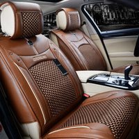 紫风铃 四季冰丝皮革汽车坐垫 四季通用 朗逸凯越迈锐宝速腾福克斯帕萨特汽车座垫 Q19标准版 咖啡色