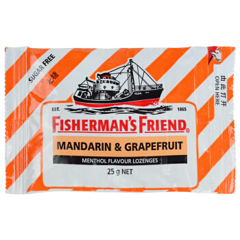 FISHERMAN'S FRIEND 渔夫之宝 润喉糖 柑橘西柚味 25g 袋装