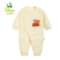 迪士尼(Disney)婴幼儿衣服纯棉哈衣爬服侧开连体衣153L659 淡黄 59cm