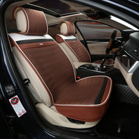 WRC 涤丝半包汽车坐垫 四季通用座垫 咖啡色 [厂家直发]