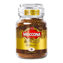 欧洲进口 摩可纳 Moccona 超值200g无糖添加 经典深度烘焙冻干速溶黑咖啡 八号