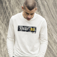 AK男装 （AKSERIES）都市特工迷彩字母印花长袖T恤1809002 白色 XL