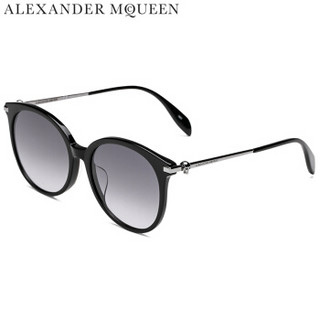 亚历山大·麦昆Alexander McQueen kering eyewear太阳镜女 骷髅头款 AM0135SA-001 黑色镜框渐变灰镜片 56mm