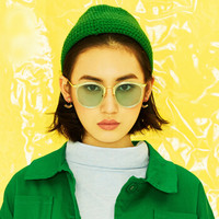 音米（Inmix）AASABF626 时尚女款透明圆框太阳镜 透明绿