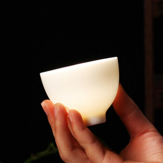 尚帝（shangdi）茶杯玉瓷杯德化羊脂白瓷茶具个人品茗杯主人大杯子陶瓷小单杯功夫茶盏 脂白圆韵杯