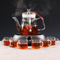 尚帝 煮茶器玻璃煮茶壶黑茶蒸茶器蒸汽电热电陶炉煮茶炉普洱茶具壶