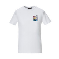 TRUSSARDI JEANS杜鲁萨迪男士白色棉质刺绣元素圆领T恤52T00103 1T000786 W001 M码