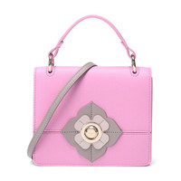 FURLA 芙拉 DELIZIA 女士系列 浅粉色多色拼色皮革手提单肩斜挎包 920751 B BMM5 PST ORCHIDEA d