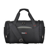 HANKE 汉客 20英寸旅行包 男女短途出游行李包斜跨包单肩手提旅行袋 H6122 黑色