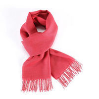 SOL ALPACA 女士大红色秘鲁原产小羊驼毛真丝混纺纯色薄款阿尔巴卡围巾2403-01 RJ1092 70*200厘米