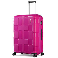 AMERICAN  商务男女超轻PP行李箱时尚大容量耐磨飞机轮旅行箱 25英寸TSA密码锁DL7粉色