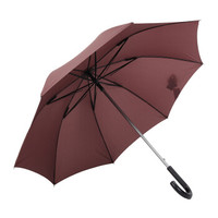 星宇芊 碰击布男士商务超大超强抗风伞骨拒水一甩干长柄晴雨伞 Z32 咖啡