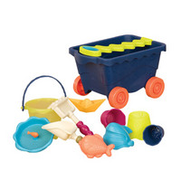 B.Toys 比乐 户外沙滩仿真玩具车大号玩沙玩具 浴室玩具组合 沙滩装卸车玩具套装-海军蓝 18个月+ BX1376Z