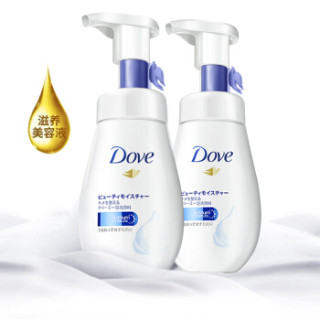 多芬(Dove)润泽水嫩 慕斯泡泡 洗面奶160ml*2 (日本进口 氨基酸洁面 保湿补水)