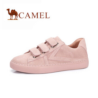 CAMEL 骆驼 女鞋 纯色魔术贴系带个性低跟休闲鞋 A81843676 裸粉 36