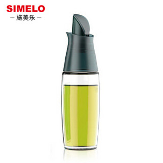 SIMELO（施美乐）首尔风情玻璃调料瓶瑞典翻盖油壶300ML(绿色)