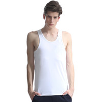 TINSINO 纤丝鸟 男士背心木代尔棉圆领跨栏纯色打底汗衫 TJD5103 白色 L (白色、L、莫代尔)