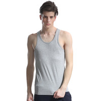 TINSINO 纤丝鸟 男士背心木代尔棉圆领跨栏纯色打底汗衫 TJD5103 麻灰色 XXL (灰色、XXL、棉)