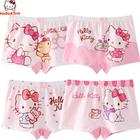 凯蒂猫 Hello Kitty儿童内裤纯棉4条装小孩宝宝三角平角裤女童四角短裤头 KTN195花色 110/S(参考身高100-110cm)