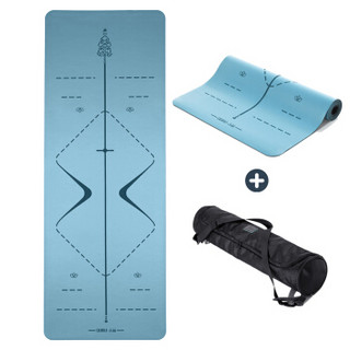 IKU正位瑜伽垫 天然橡胶PU瑜珈专业垫 干湿防滑 4mm-蓝