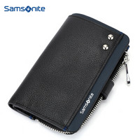 新秀丽（Samsonite）MERLE II 男士钥匙包多功能牛皮时尚钥匙扣钱包 TK7*09003 黑色/深蓝色 +凑单品