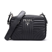 PRADA 普拉达 女士Diagramme系列 黑色牛皮单肩包 1BH083 2D91 F0002 V COI