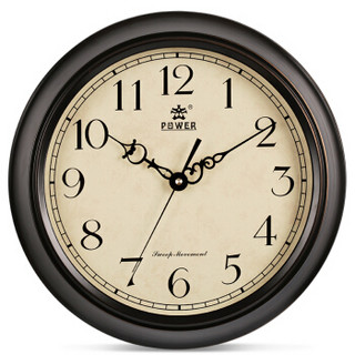 霸王（POWER）金属挂钟 客厅欧式钟表复古创意美式挂表简约北欧静音石英时钟 14英寸BW23037B