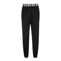 VERSACE 范思哲 奢侈品 男士黑色聚酯纤维logo休闲裤 BU40427 BT10596 B1008